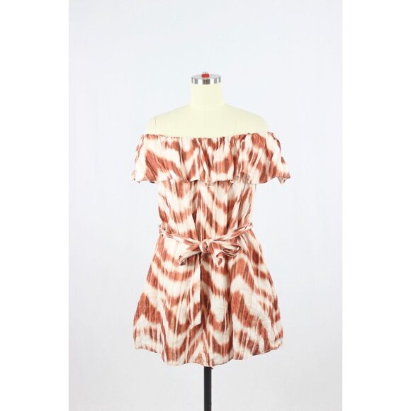 BANANA REPUBLIC Meridian Zebra Print Linen Off Shoulder Ruffle Dress, Size PXS - Picture 4 of 15